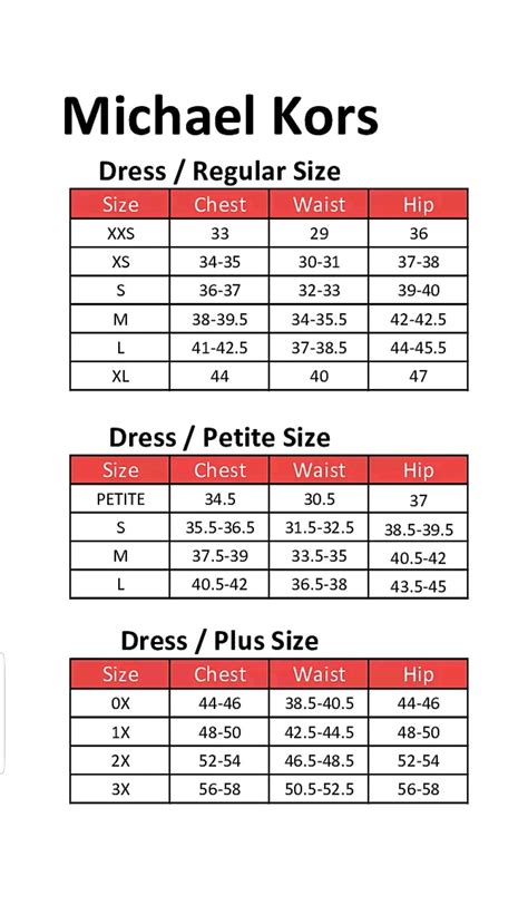 michael kors jacket size chart|More.